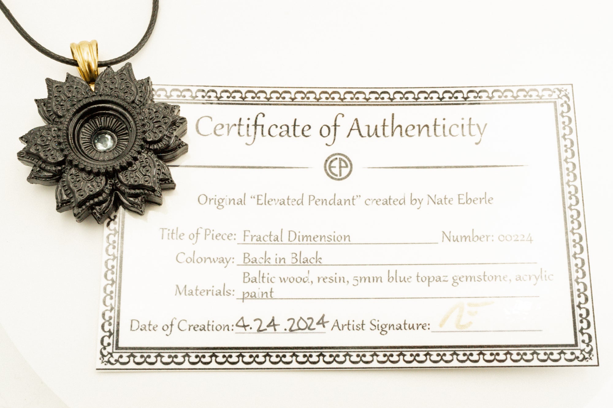Elevated Pendant - Fractal Dimension - 224