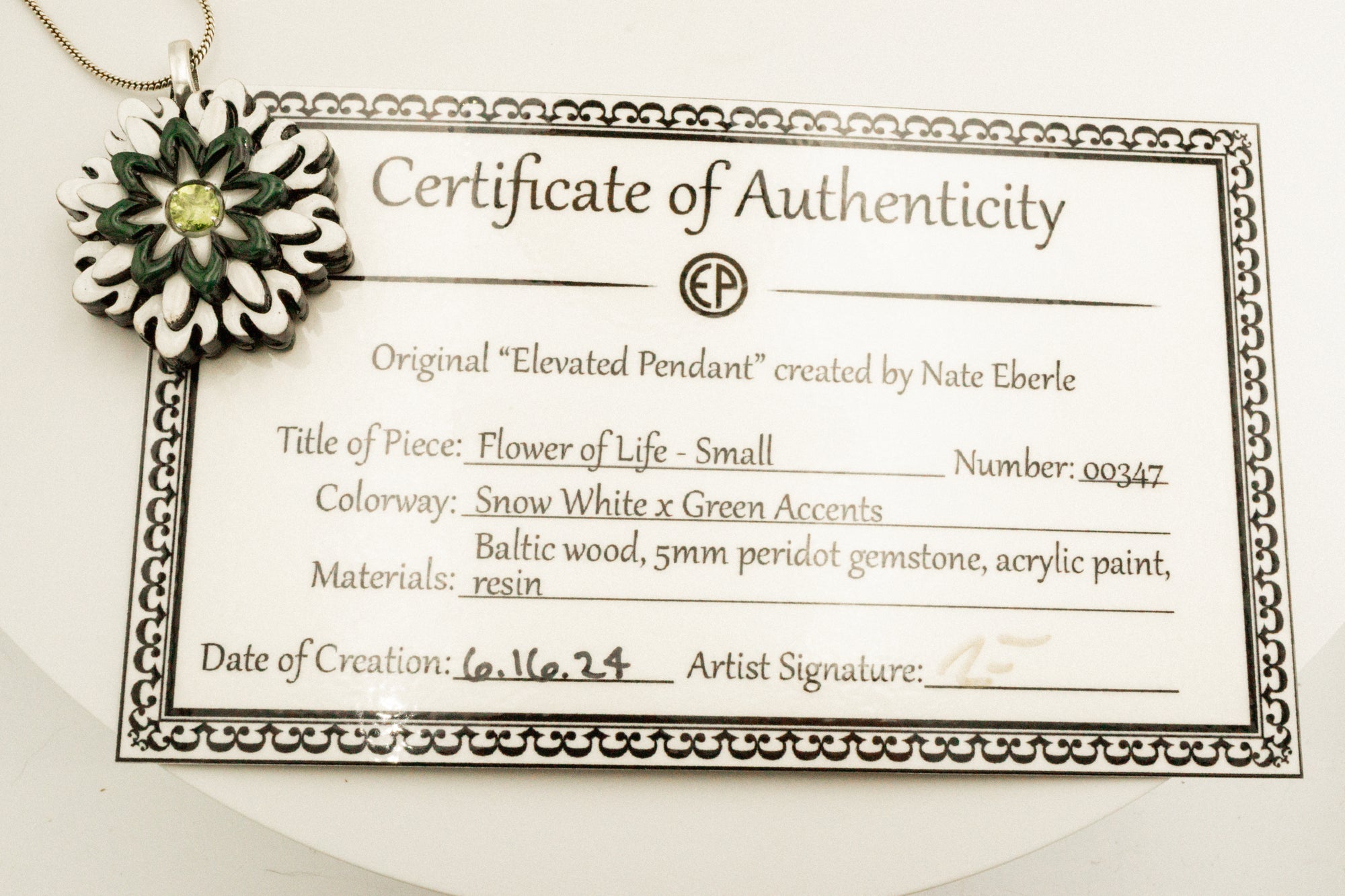 Elevated Pendant - Flower Of Life - Small - 347