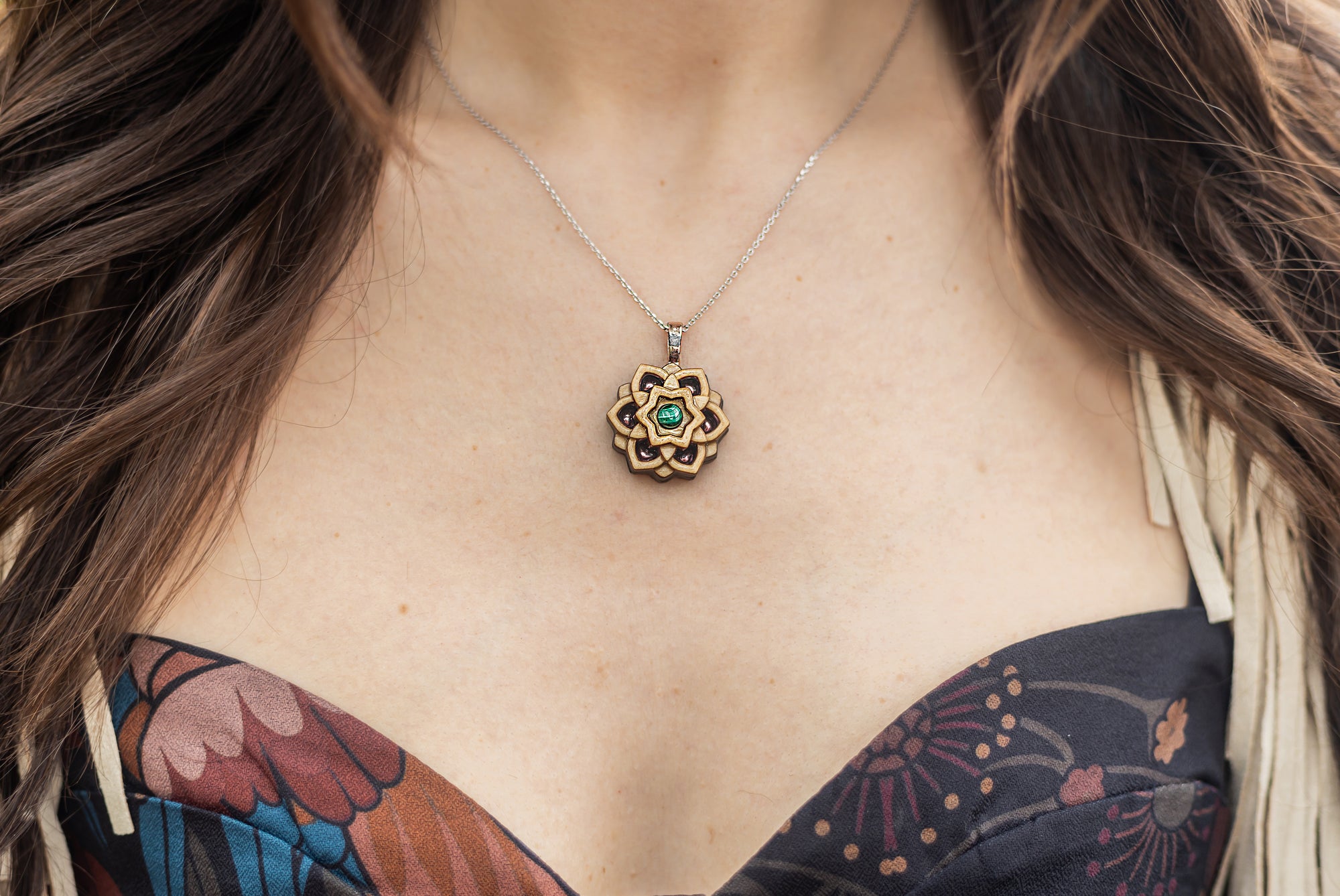 Light Stain Mini Mandala Balance - Malachite