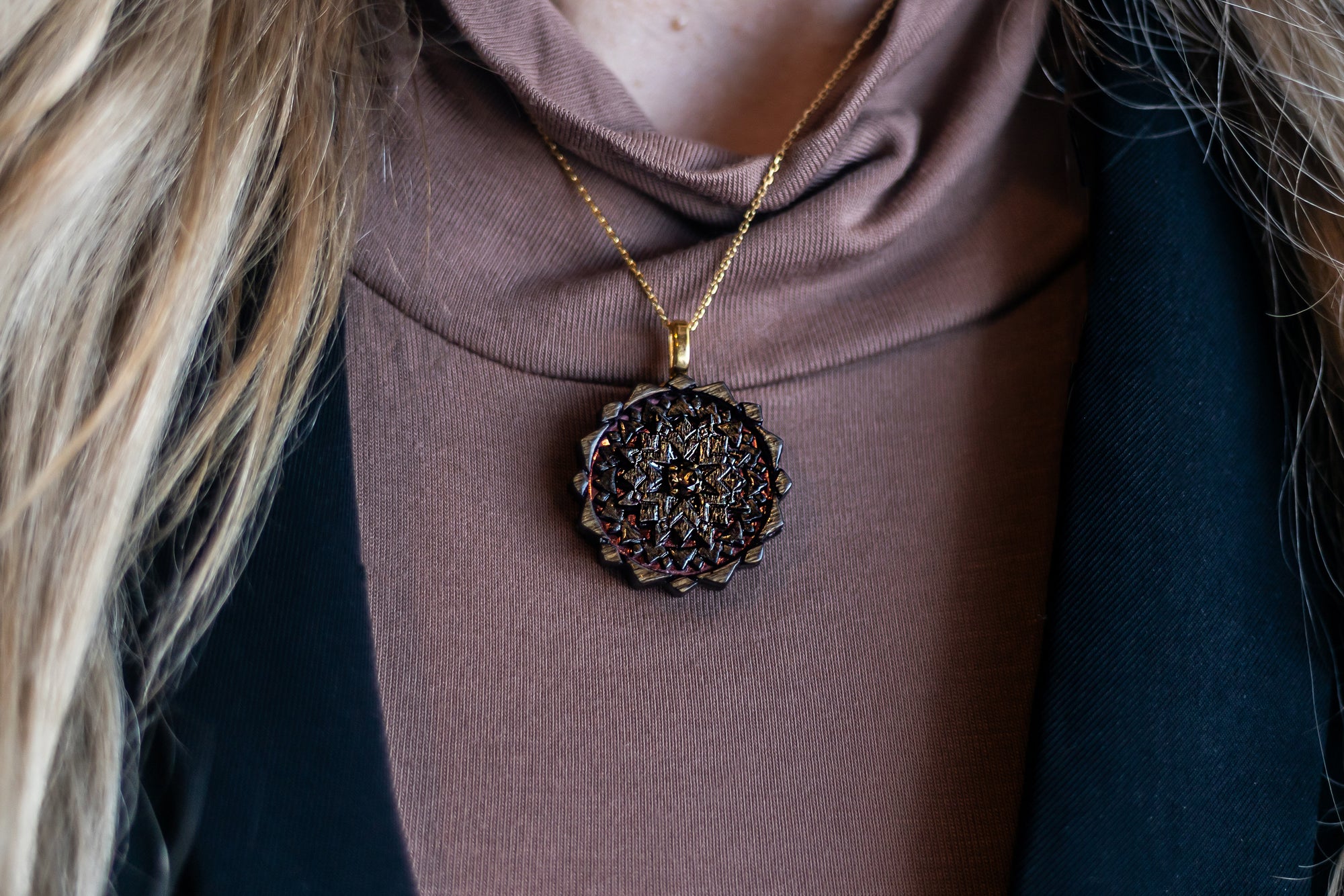 Dark Stain Mini Mandala Serenity - Smoky Quartz