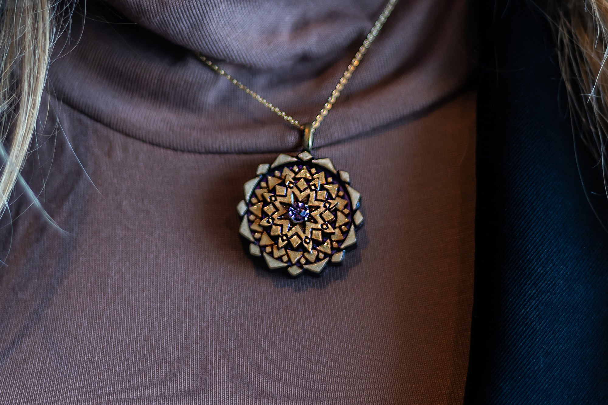 Light Stain Mini Mandala Serenity - Purple Amethyst
