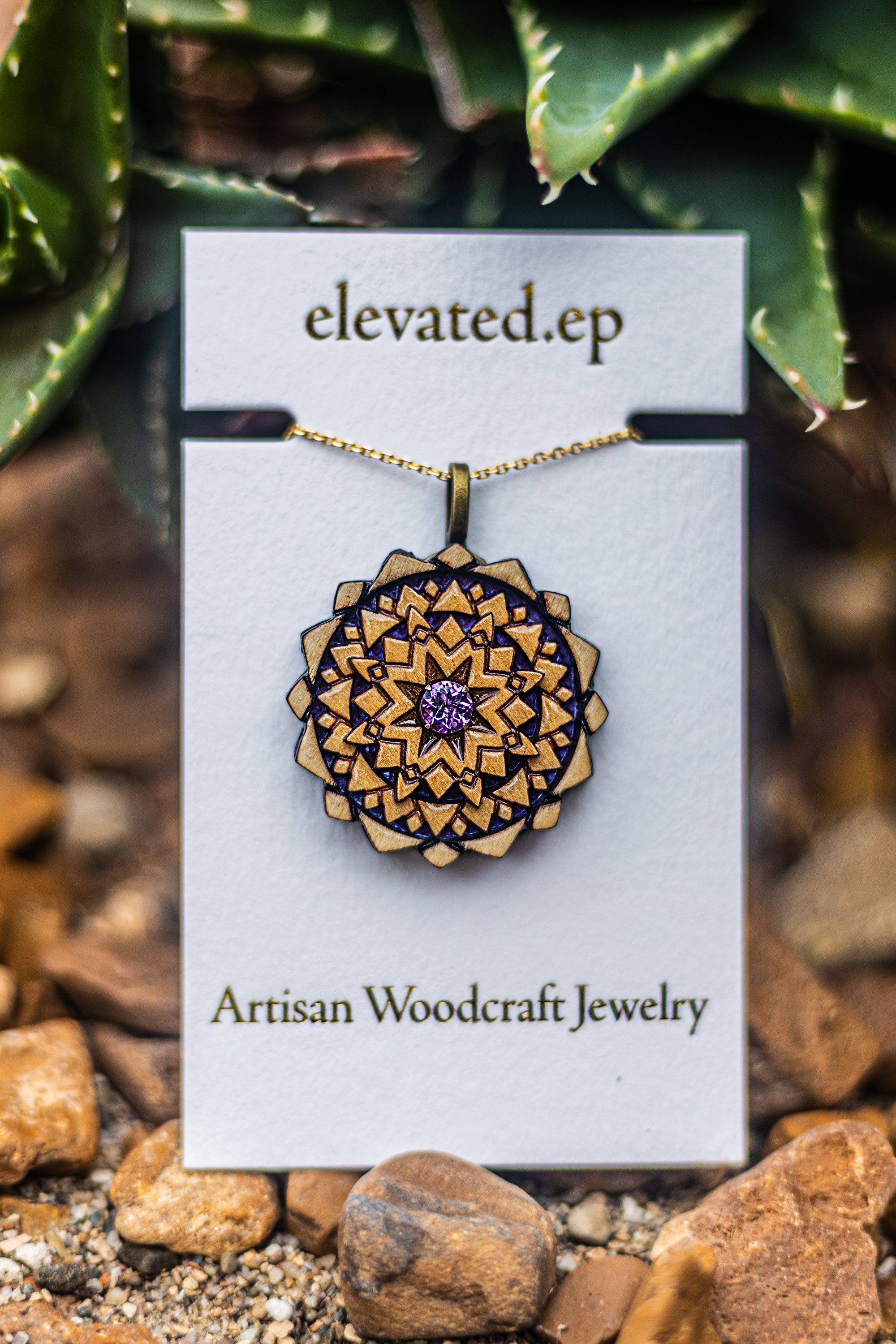 Light Stain Mini Mandala Serenity - Purple Amethyst