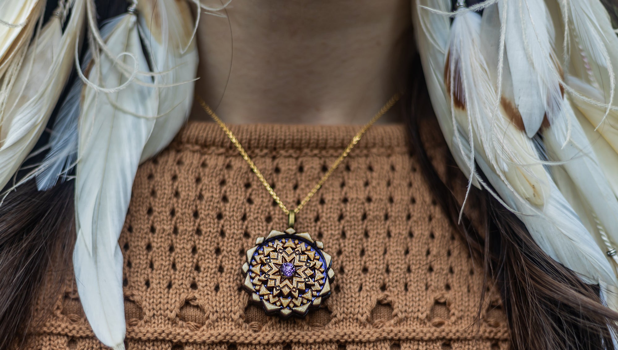 Light Stain Mini Mandala Serenity - Purple Amethyst