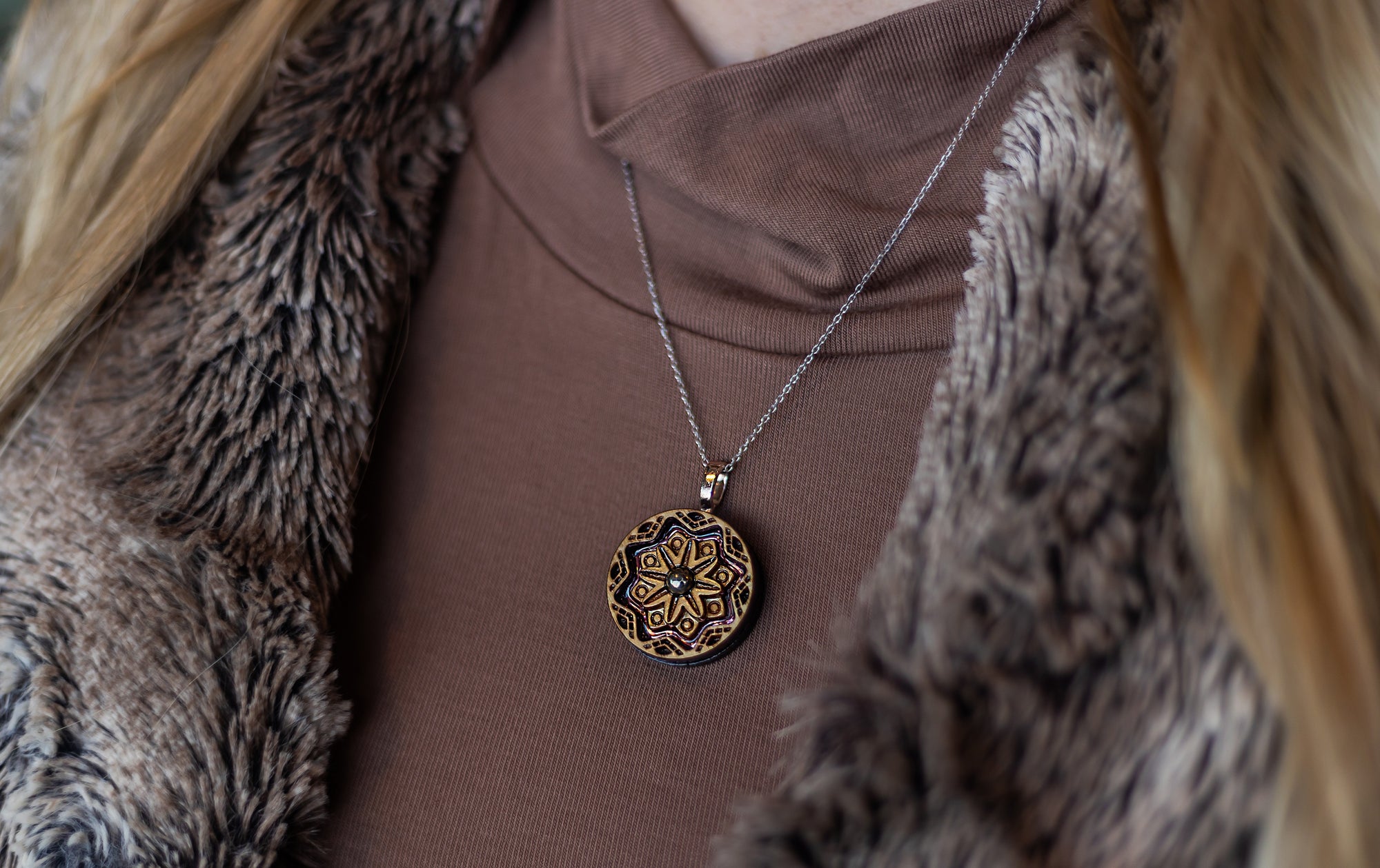 Light Stain Mini Mandala Tranquility - Pyrite