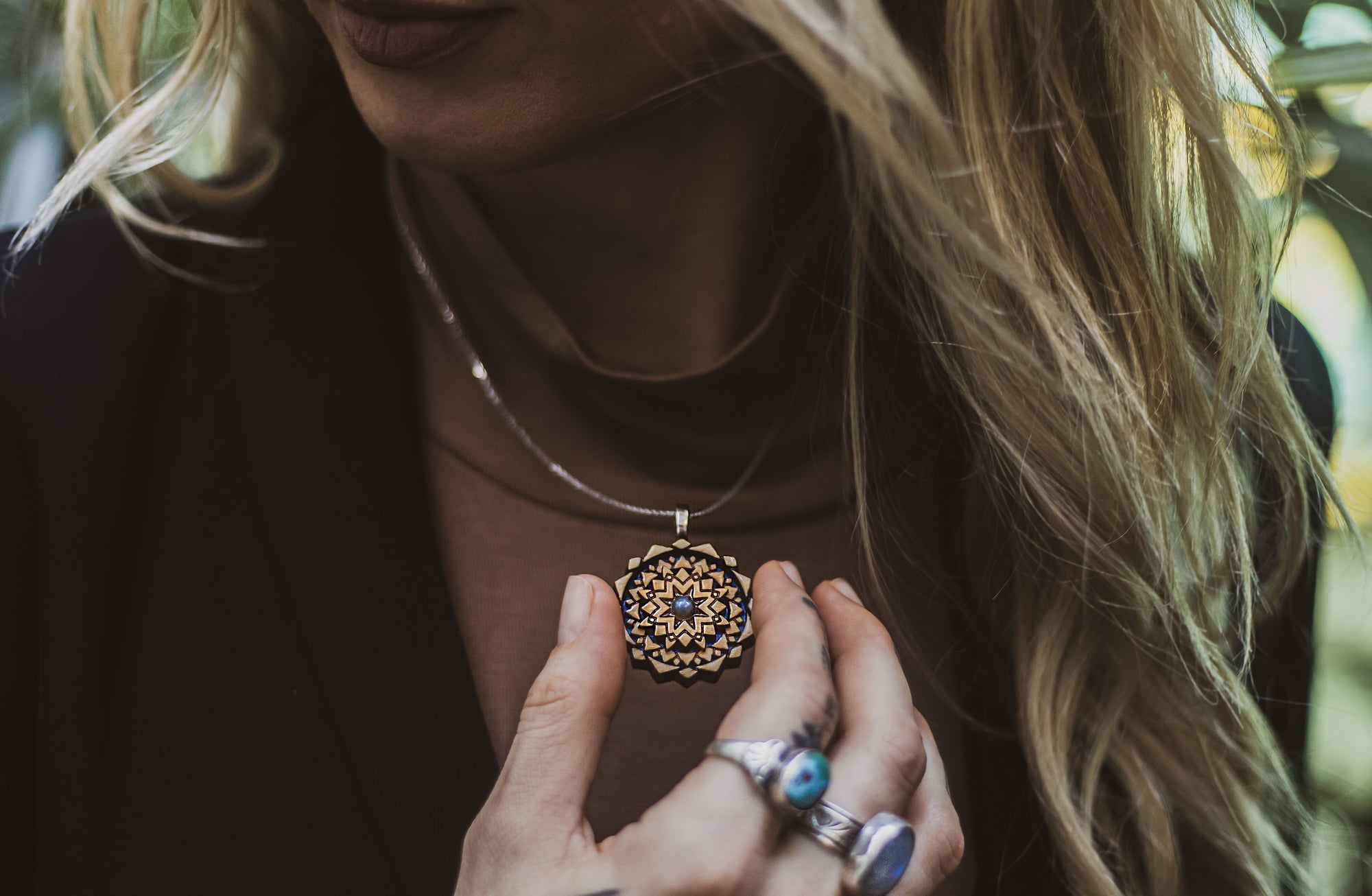 Light Stain Mini Mandala Serenity - Labradorite