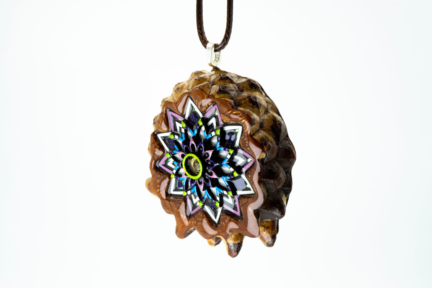 Elevated Pinecone Pendant - Froot Loops - 00033